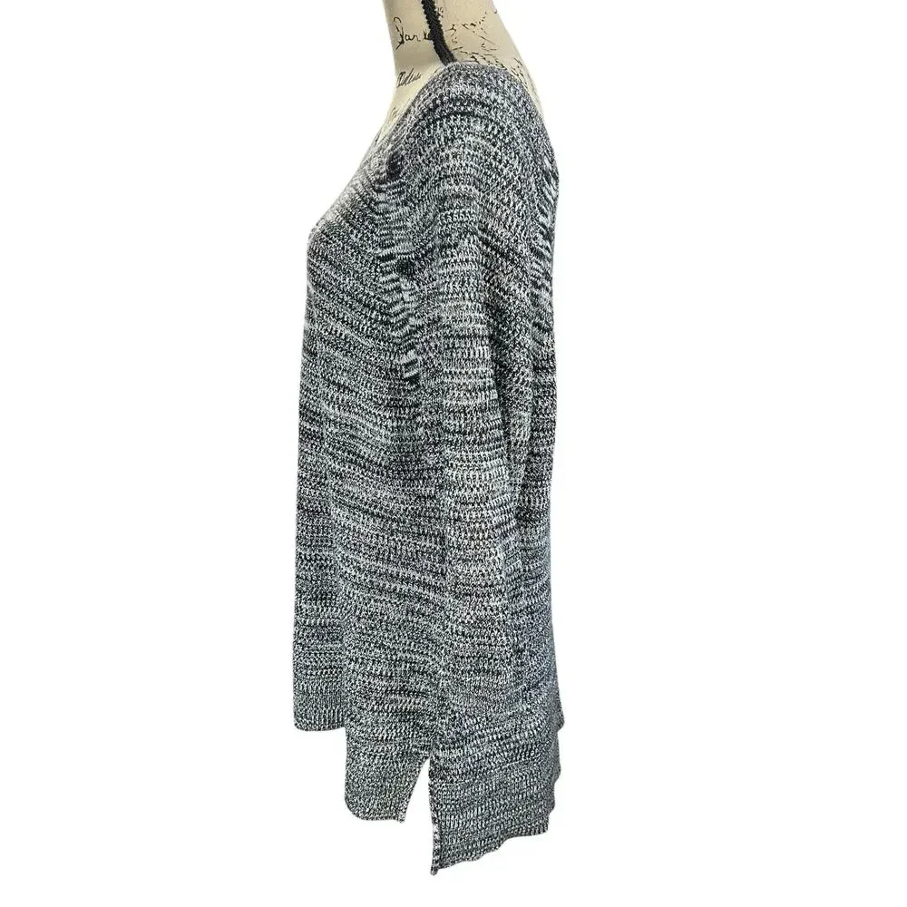 Lane Bryant Sweater Women Sze 18/20 Heather Gray 3/4 Sleeves High Low Knit Tunic